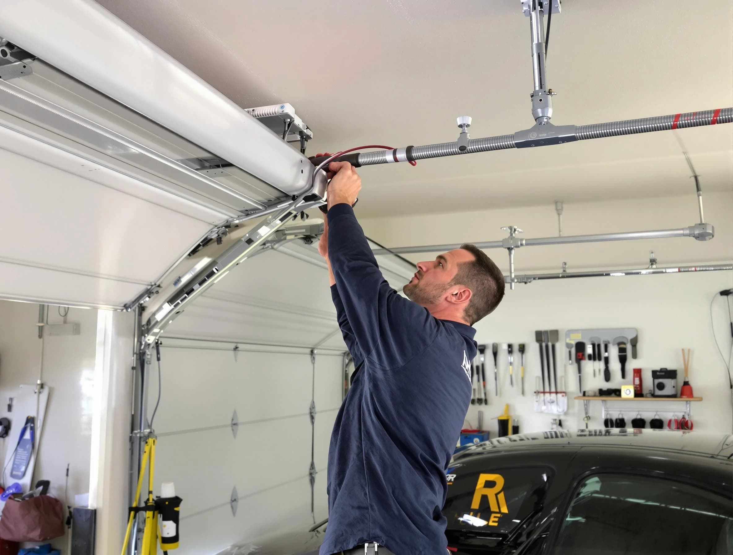 Oneonta Garage Door Repair technician performing garage door cable repair in Oneonta