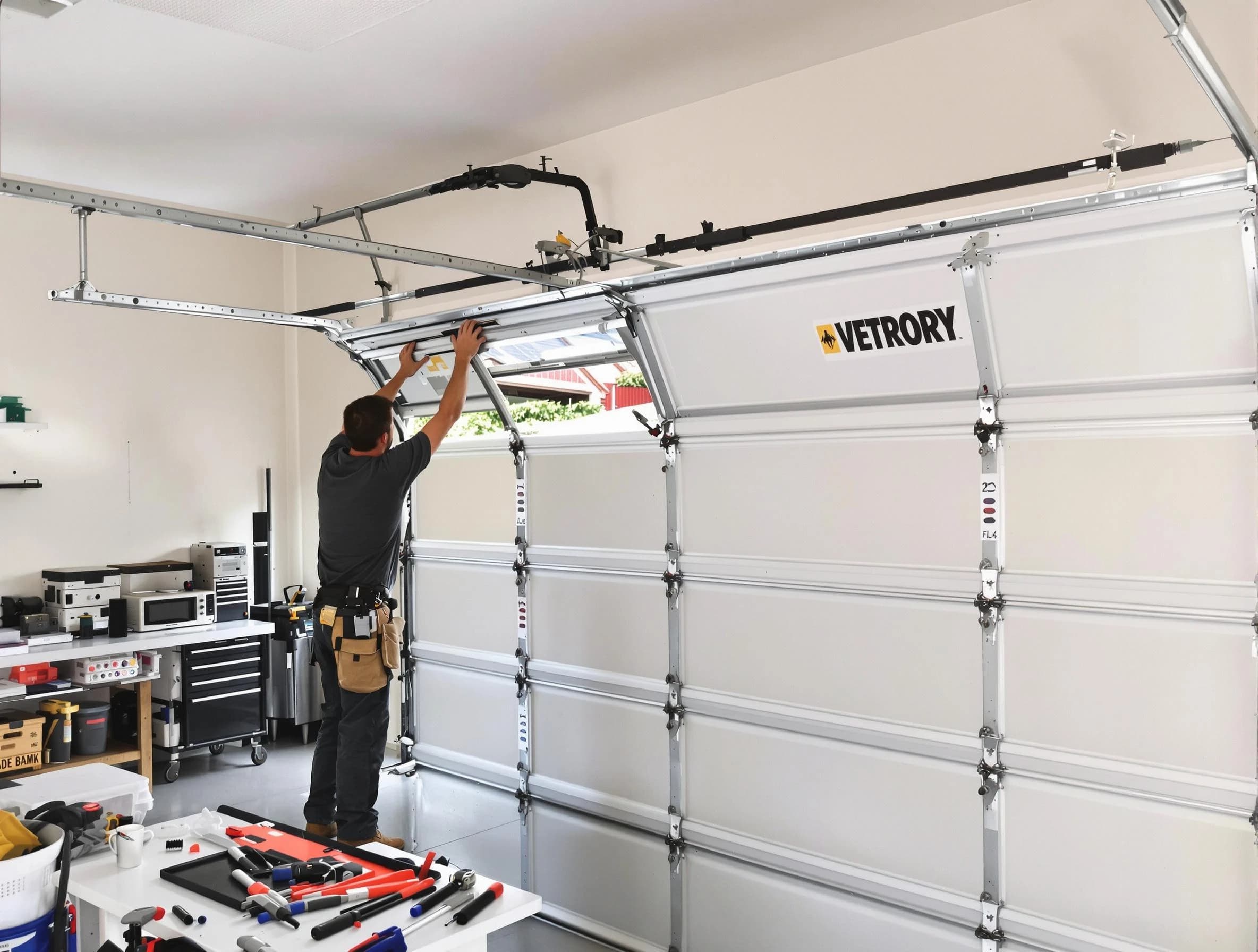 Oneonta Garage Door Repair technician performing section replacement in Oneonta