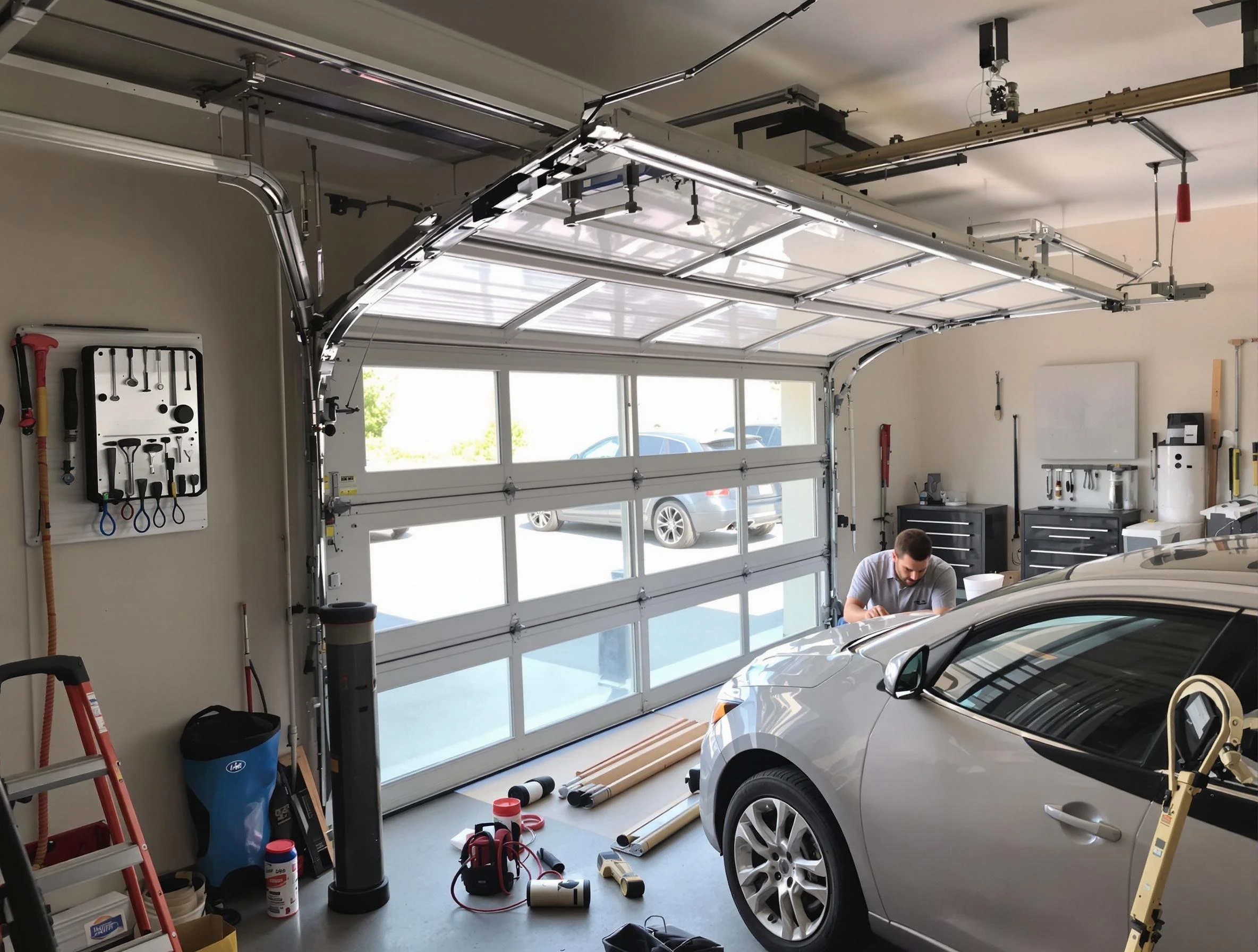 Garage door noise reduction service by Oneonta Garage Door Repair in Oneonta
