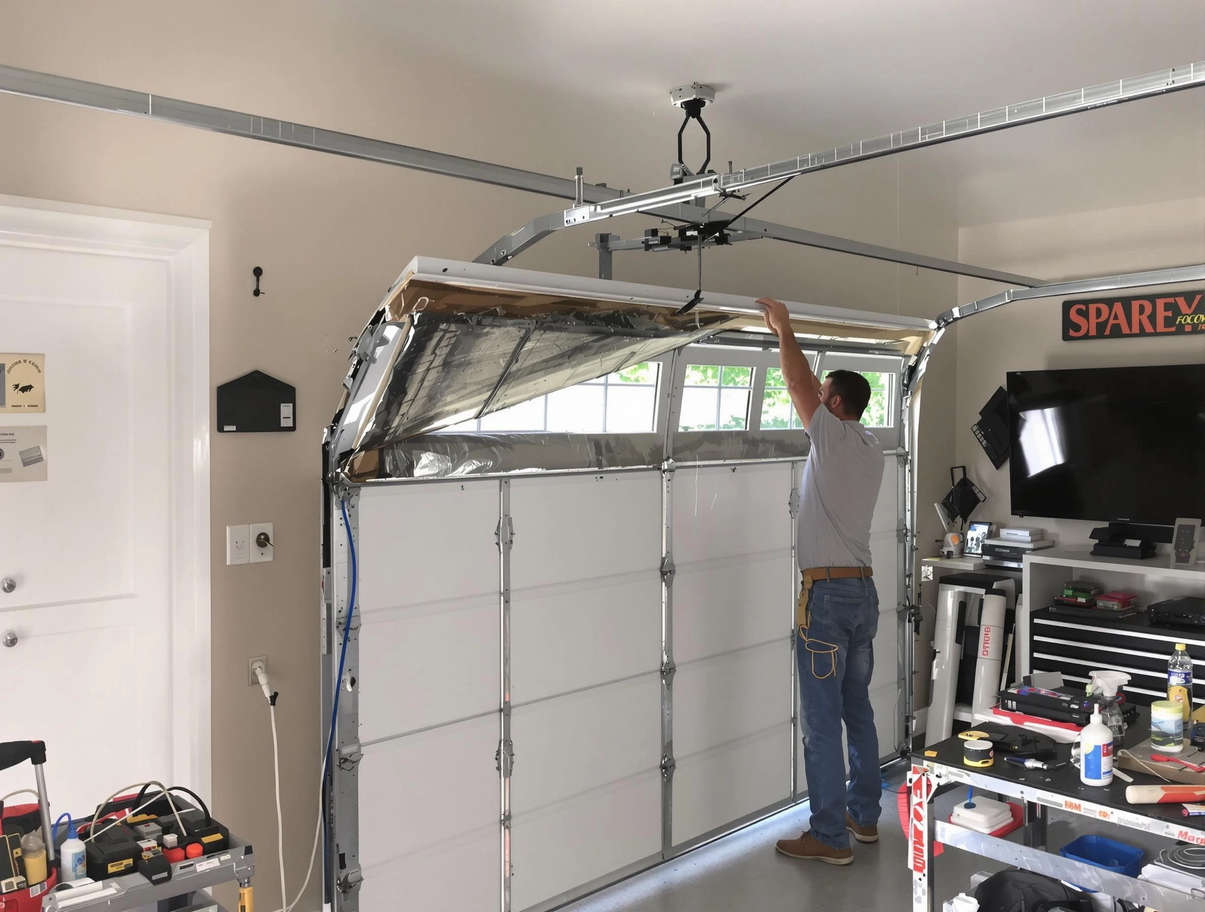 Garage door section replacement by Oneonta Garage Door Repair in Oneonta